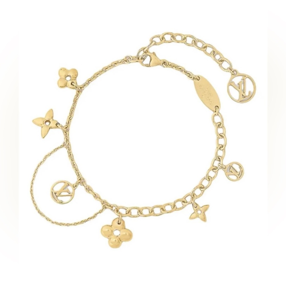 Louis Vuitton Full Inclusion Gold Blooming Supple Charm Bracelet- Free Gift